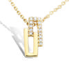 [R7124] - Gold Plated Necklace 'Sissi' White Gold - 14x7 Mm