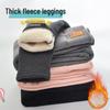 Girls' Fleece-Lined High-Waisted Lambswool Leggings - Warm Korean Style Cotton Pants for Autumn/Winter.