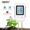 Yieryi Soil PH Meter LCD Digital PH Moisture Temp Tester Dual Needle Acidity Detector for Hydroponics Potted Plants Garden Farm