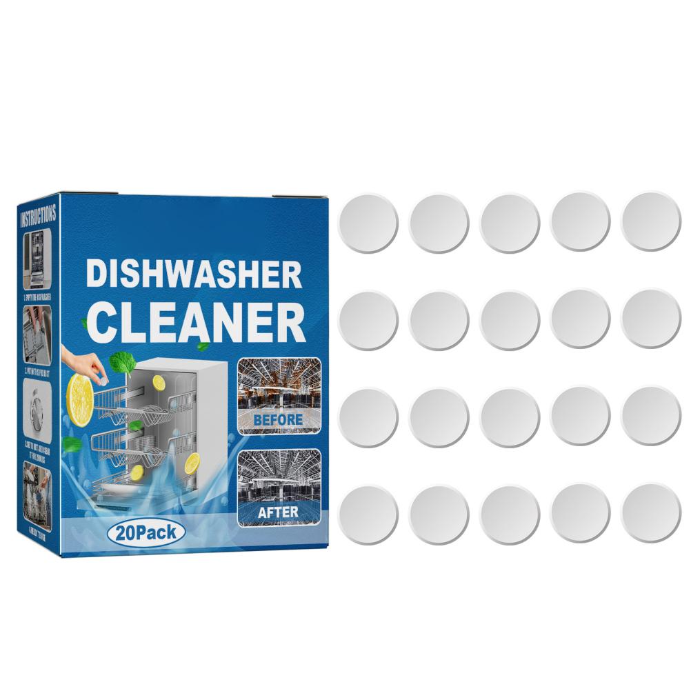 20 Pcs Dishwasher Machine Descaling Tablets Effective Cleaning Agent Tablets Kitchen Tableware Care