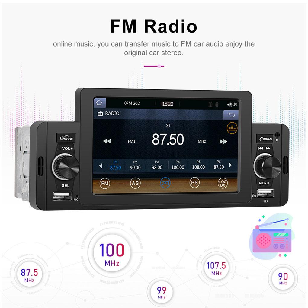 5 Inch HD Wireless CarPlay 1Din Video Multimedia MP5 Player Touch Screen Stereo Radio Car Radio Car BT/FM/USB/AUX