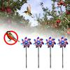 Garden Windmill American Flag Design Reflective Wind Spinner Garden Decoration Patriotic Pinwheels Waterproof Bird Scare Windmill for Independence Day