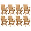 Day and Night - Day and Night Garden Chairs 8 Units Solid Teak Wood with Beige Cushions