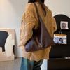 Solid Color Pu Leather Tote Bag Korean Style Women's Underarm Bag Commute Shoulder Bag  Outdoor