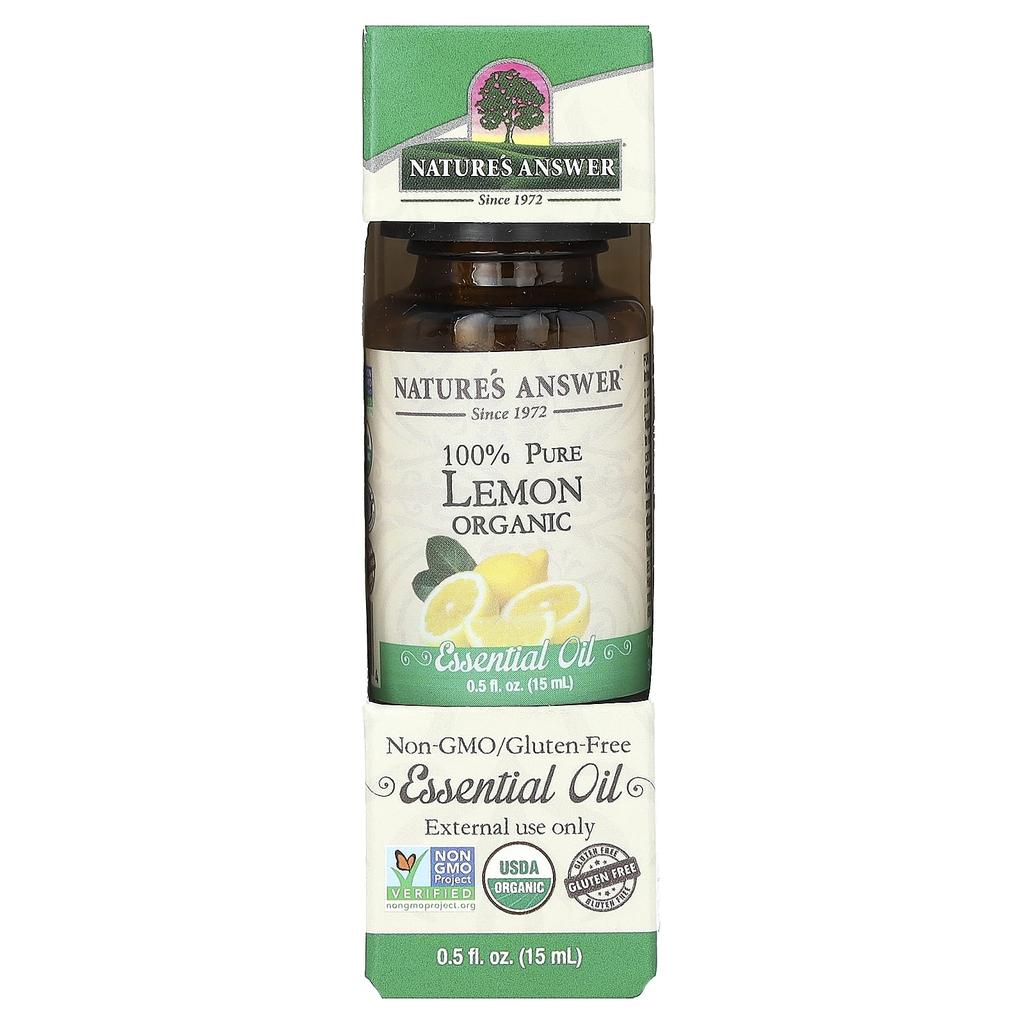 Nature's Answer Organic Essential Oil, 100% Pure Lemon, 0.5 Fl Oz (15 Ml)