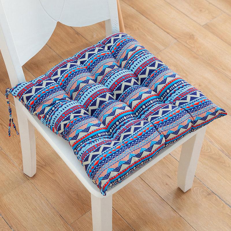 1PC Ultra Soft Linen Chair Cushion Seat Cushion Seat Pad With Ties Car Seat Mat Thick Living Room