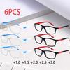 6PCS Anti-blue Light TR90 Reading Glasses for Women Men's Classic Presbyopia Glasses Farsightedness Ultralight Glasses