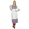 Women White Indian Ethnic Custom Kurti 3 4th Sleeve Tunic Long Blouse