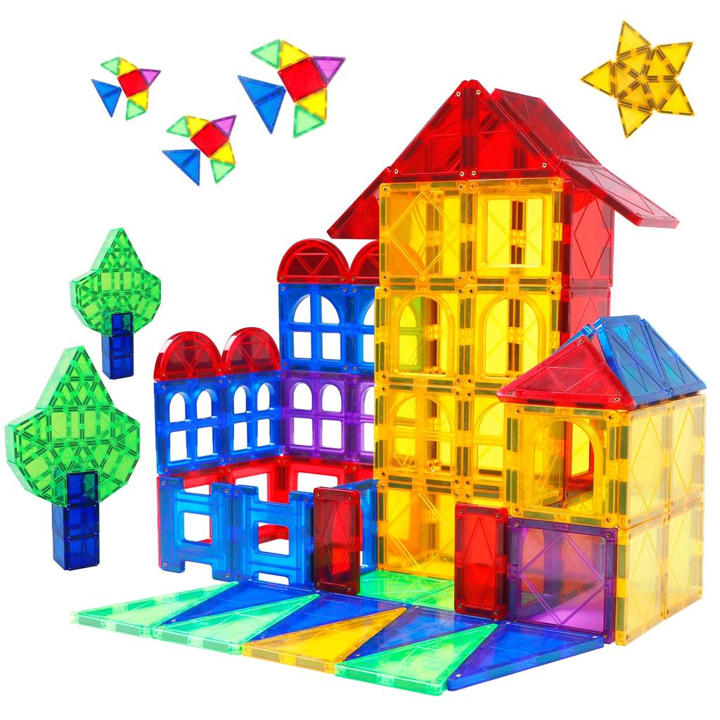 MAGBLOCK 100 Pieces Magnetic Blocks Magnetic Toys Educational Toys Popular Toys Girls Boys Toys Birthday Kindergarten Christmas Gift Children's