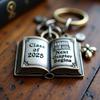 Keychain Graduation Gift 2025 Class Souvenir Stainless Steel Book Design Graduation Keyring Graduation Celebration Accessory
