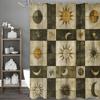 Sun Moon Collage Shower Curtain, Bathroom Decorative Shower Curtain, Waterproof Shower Curtain with Hooks