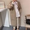 Chunky Wool Sweater Female Loose Lazy Wind In Long Cardigan Women's Fall and Winter Simple Large Pockets Knitted Jacket Comfortable Versatile