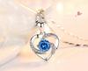 New Luxury Crystal CZ Heart Pendant Necklace Necklace Original 925 Silver Chain Necklace Women Jewelry