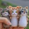 Cute Kit Unfinish Wool Doll Kitty Siamese Hawksbail Tabby Civet Cat Needle Felt Kit Package