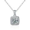 Fashion 1Carat Moissanite Necklace For Women 100% Sterling S925 Silver With WhiteGold Plated Lab Diamond Jewelry Wedding Pendant