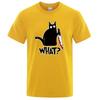 WHAT? Knife Cat Print Men's Women T-Shirt Anime Graphics Harajuku Oversized TShirts Casual Loose Casual Male Tees Tops Clothing