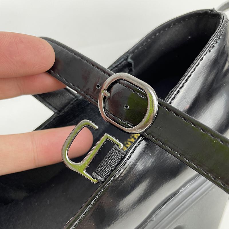 Platform High Heels Pumps Women 2025 Autumn Pu Leather Ankle Buckle Mary Jane Shoes Woman Thick Heeled White Lolita Shoes