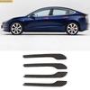 4pcs Carbon Fiber Outside Door Handle Cover Trim Molding Car Accessories Fit For Tesla Model 3 Y 2018   