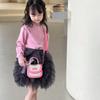 Handbag Knitted Princess Kids Shoulder Bag With Neutral Colors Matching Easy
