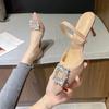 Pointed Thin Heel Versatile Rhinestone Design Sense Women's Sandals Summer New French Skirt High Heels Women