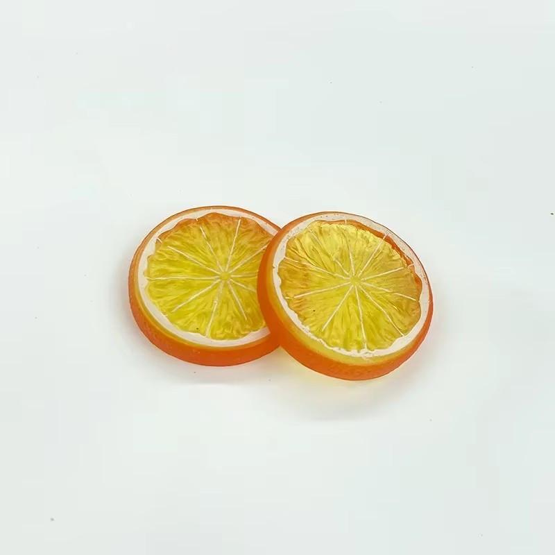 2pcs Artificial Plastic Lemon Slices 1/4 Orange Citrus Fake Fruit Slices Home Tabletop Decoration Advertising Photography Photo Props