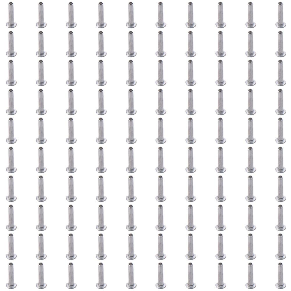 100Pcs M2 M2.5 M3 Aluminum Flat Truss Head Silver Tone Semi-hollow Bolts Half Semi-Tubular Rivets