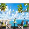 3d Dolphin Wallpaper Seaside Scenery Landscape Wall Mural Bedroom Living Room Hotel Beach Wallpaper Home Decor