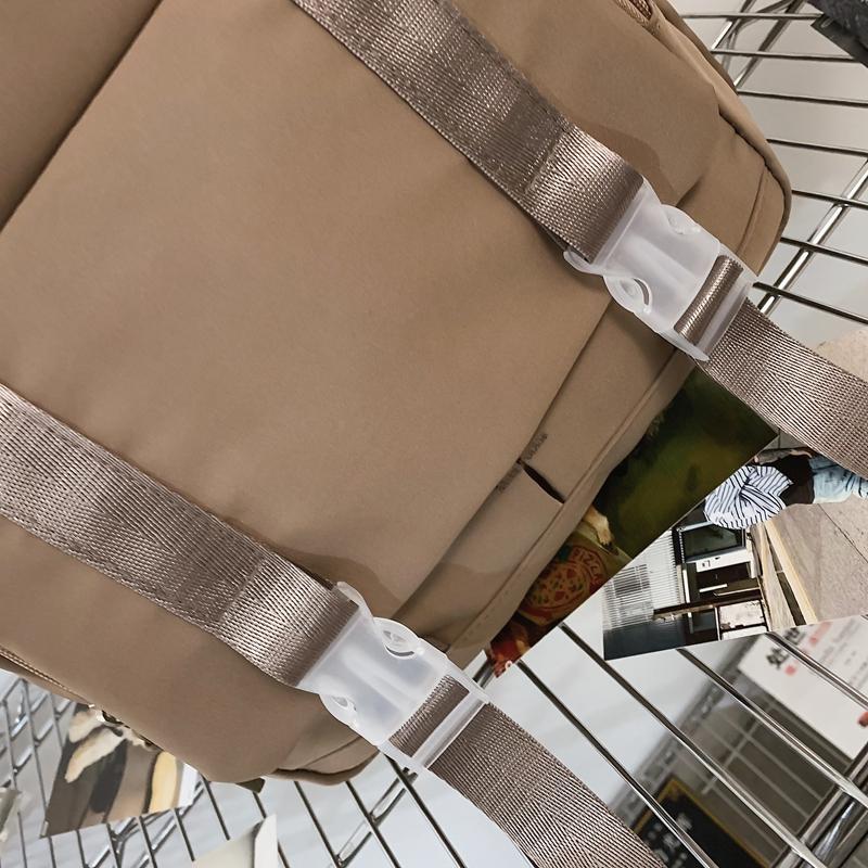 Large Capacity Schoolbag Women's Solid Color Backpack Outdoor Travel Multi-Pocket Backpack