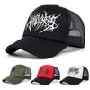 New Hip Hop Unisex Hat New Embroidery Gothic Street Punk Frauen Baseball Cap Men Adjstable Pure Black Sports Women Caps