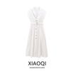 Fashion Style 2024 Summer New Women's Clothing White Minimalist Short Sleeve Shirt Long Dress 8274709