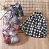 Children's Retro Plaid Long Sleeve Shirt - Unisex Cardigan with Lapel