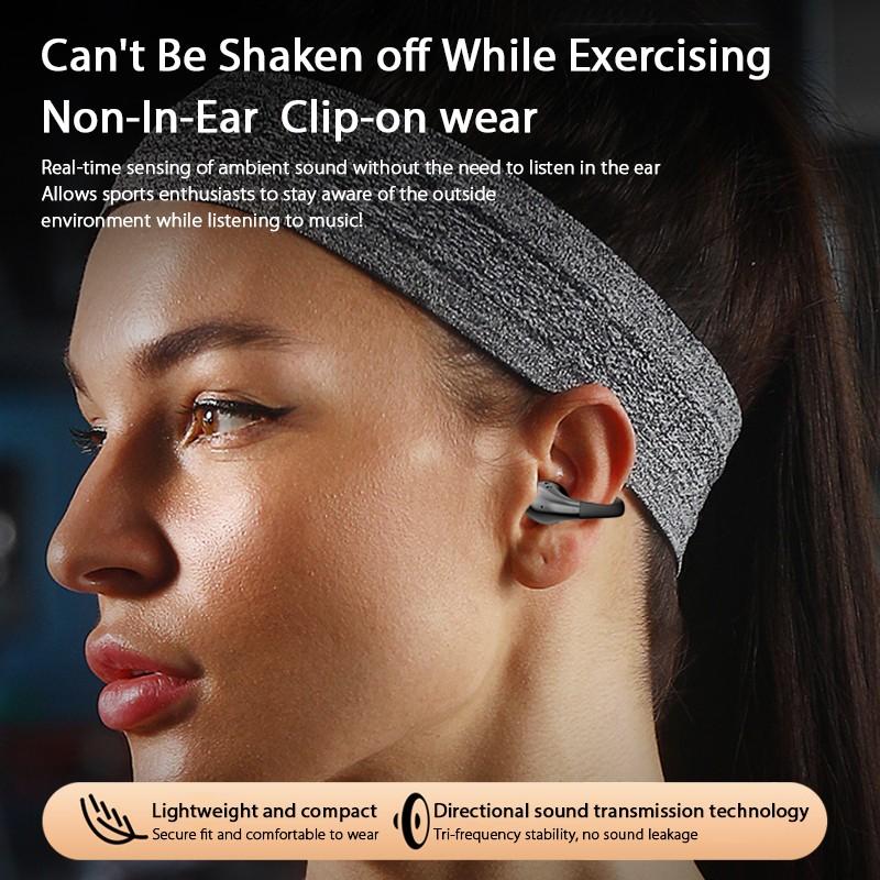 OWS Bluetooth 5,3 Спортивная гарнитура с зажимом для наушников Безболезненное ношение наушников Стереозвук Музыка Беспроводные наушники