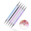 5Pcs Double-ended Nail Dotting Pen with Sparkling Rhinestones Handle, Dotting, Gems Picker Tool