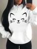 Men's and Women's Plus Size Printed Top, Loose Casual, Soft, Comfortable and Breathable, Outdoor Sports Loose Pullover Hoodie