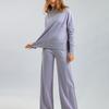 Knitted Sweater Two Piece Suit Women Autumn and Winter Loose Casual Wide Leg Pants Suit
