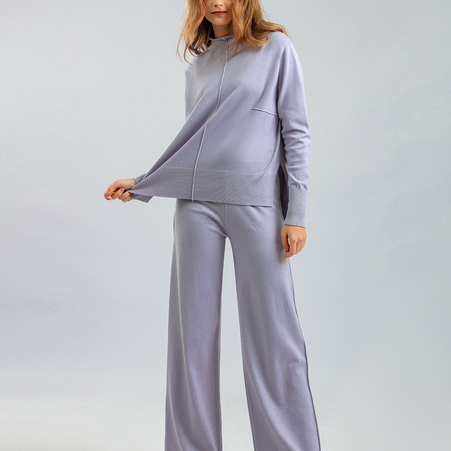 Knitted Sweater Two Piece Suit Women Autumn and Winter Loose Casual Wide Leg Pants Suit