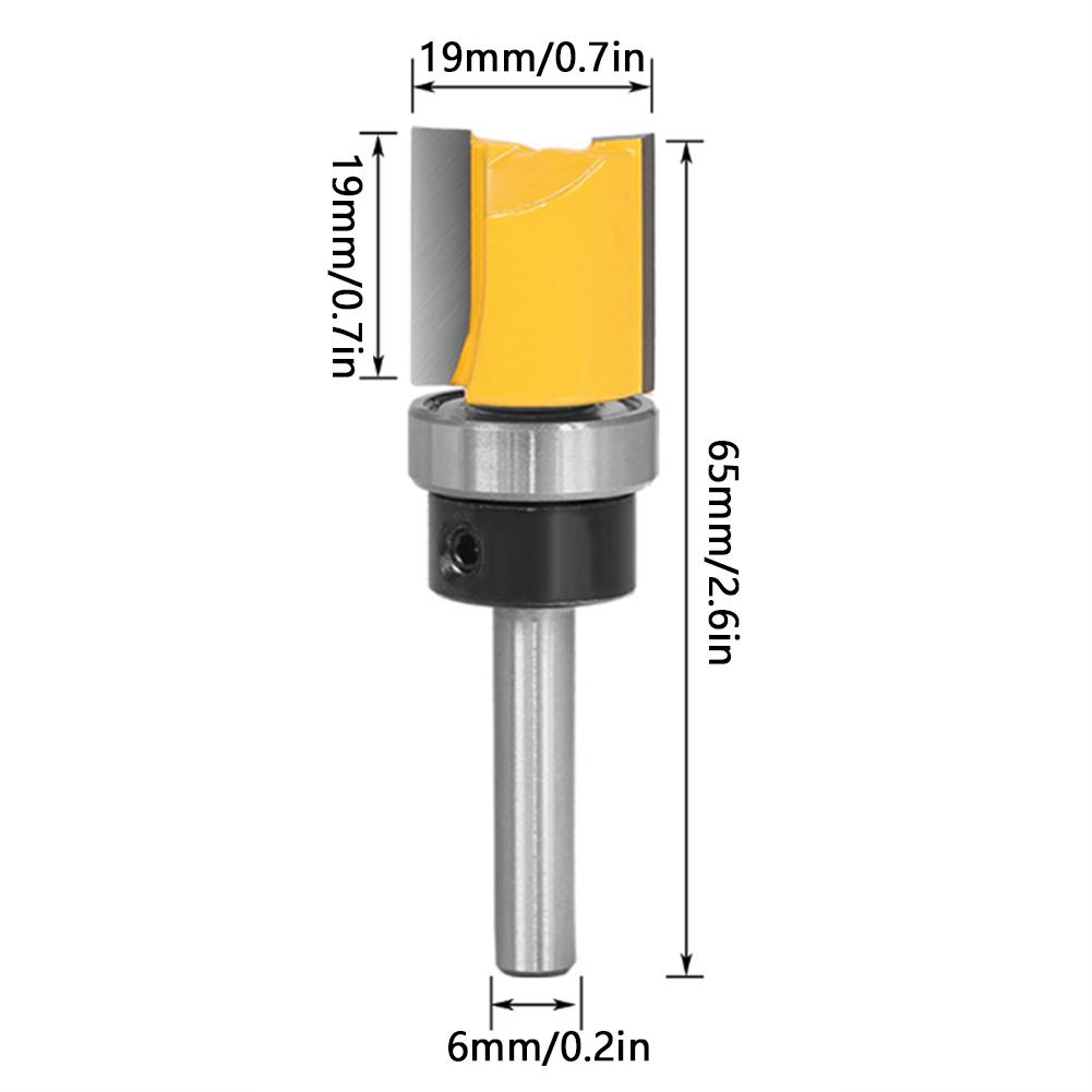 14in Shank Bearing Flush Trim Woodworking Router Bit Milling Cutter Carpenter Tool 14X34X20