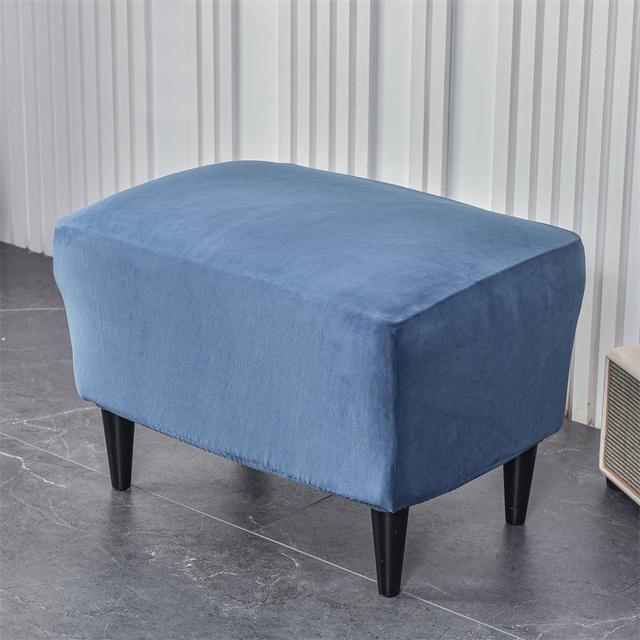 Velvet Rectangle Stretch Footrest Covers Elastic Ottoman Cover Spandex Stool Slipcover Ottoman Footstool Furniture Protector