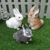 14CM Simulated Rabbit Animal Model Rabbit Home Decoration Crafts Animal Fake Rabbit Fur Handicrafts Gifts Figurines Miniatures