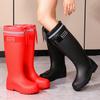 Women's Rain Shoes Anti-splash Bundle Mouth High Rain Boots Macaron Height Increase Thin Non-slip Rain Boots Waterproof Outdoor Rubber Shoes