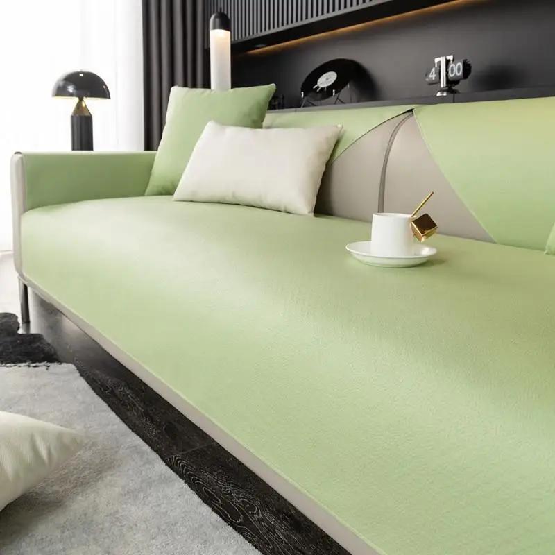 Simple Solid Color Sofa Mat Four Seasonal Universal Waterproof Furniture Cover Urine Proof Pet Non Stick Fur Protector Cushion