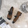 Soft-soled Single Shoes Women's 2025 Summer New Retro Leopard Print Square Head Word with Mary Jane Shoes Comfortable Flat-soled Laden Shoes
