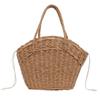 Summer Straw Bag Women Weave Handmade Handbag Drawstring Handle Bag Large Capacity Wave Point Tote Bag Shopping Bags ARI