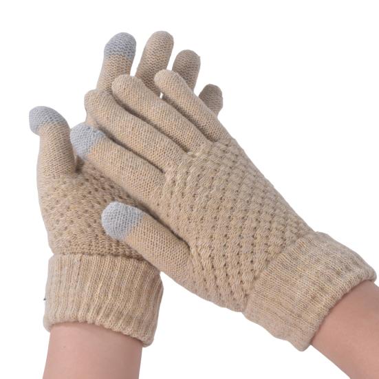 Winter Gloves for Women Elastic Touch Screen Warm Gloves Thermal Knit Fleece Lined Gloves for Cold Weather