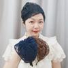 Elegant French-Style White Lace Headband: Breathable, High-End, Half-Hat Hair Cover.