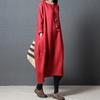 Women's Dress Korean Version of Loose Large Size Long Long Sleeve Round Neck Skirt