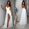 Elegant Lace Dress Suspender Dress Sexy V-neck Prom Dress Wedding Dress for Bride