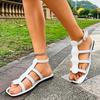 Fashion Shoes Female 2025 New Buckle Strap Women's Sandals Fashion Open Toe Beach Sandals Women Summer Plus Size Flat Sandals Zapatos