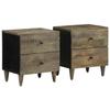 VidaXL Bedside Tables 2 Pcs Light Grey 40x33x46 Cm Solid Mango Wood, Bedside Cabinet, Bedroom Furniture, Table 4017791