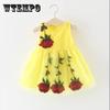 Girls Summer Mesh Dress 0-5 Years Old Baby Girl Sweet Princess Skirt Round Neck Sleeveless Tutu Skirt Rose Decoration